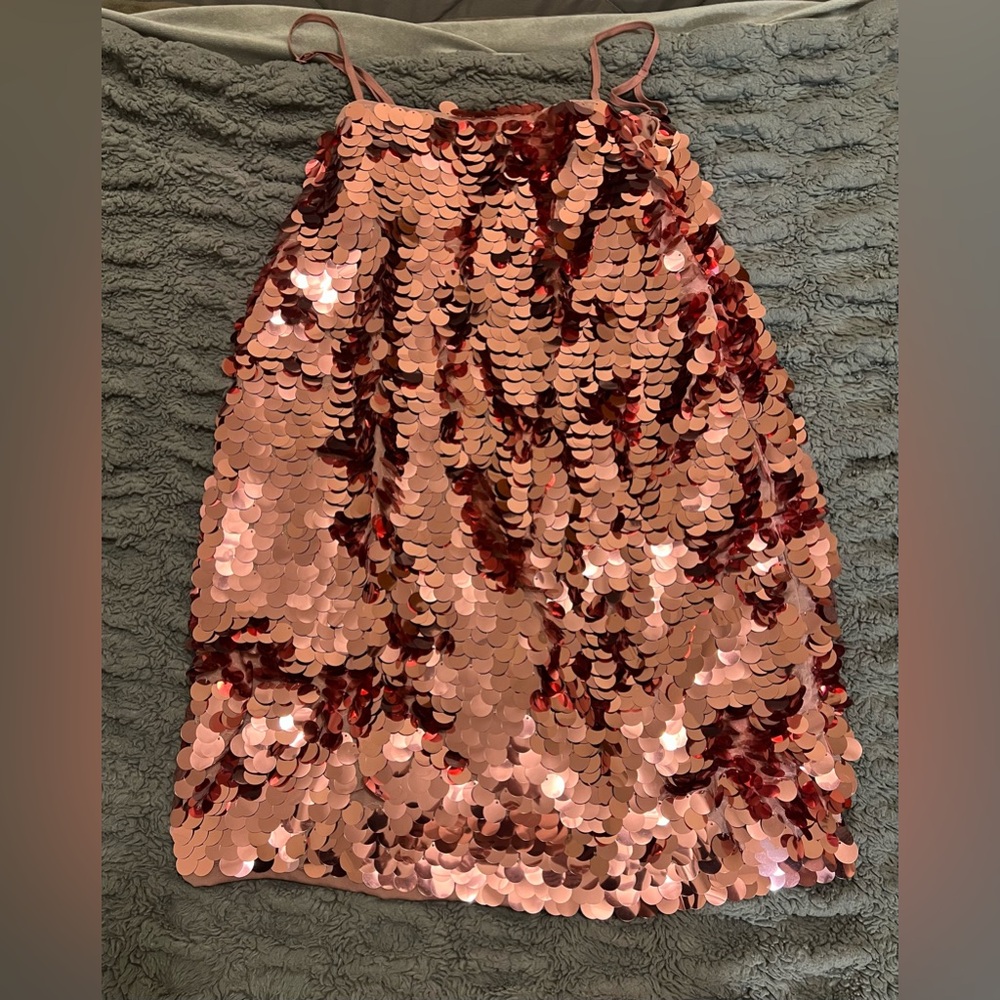 Woman’s Sleeveless Paillette Mini Party Shift Dress